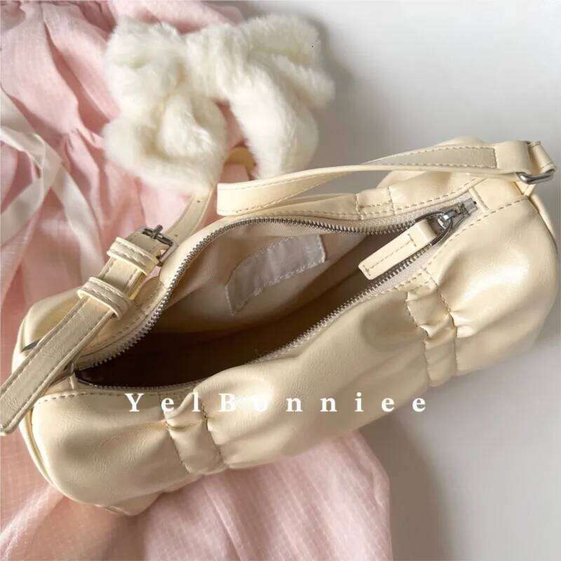 JIAERDI Pink Pillow Y2k Shoulder Bags Lady Fairycore Aesthetic Leather Handbag Purse Ladies Hot Girls Underarm Bag Women