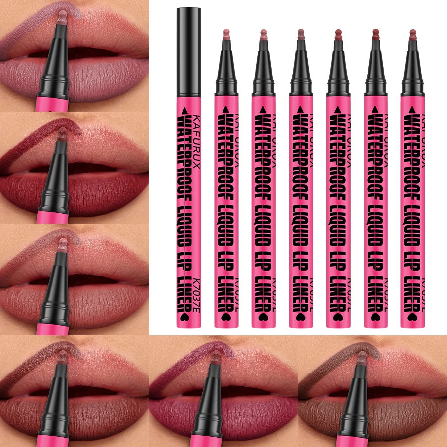 Lip Liner Waterproof Sweatproof Matte Multi-color Correcting Liquid Lipstick Pen Sexy Red Brown Lip Makeup for Women Gifts 250614
