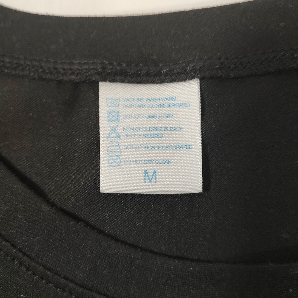 Melt, Smiley Black Short Sleeve Stretch Pullover T-Shirt Women's Medium