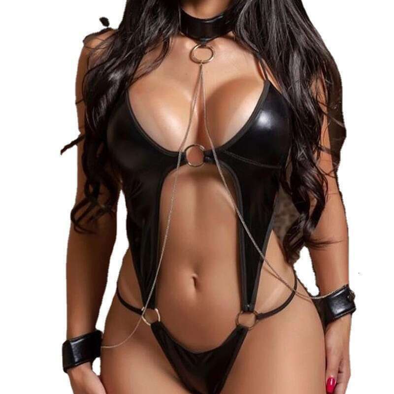 Spell Lingerie Porn Suits Lingerie Leather Three Piece One Piece Uniform Nightclub Tight Fitting Suit Flirting Sexy Outfit Sexy Lingerie