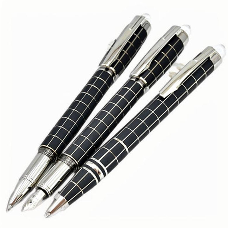 wholesale Wholesale Monte Star-Walk Black Resin Crystal Top Rollerball Ballpoint Pen Office School Writing Fountain Pens With Serial Number