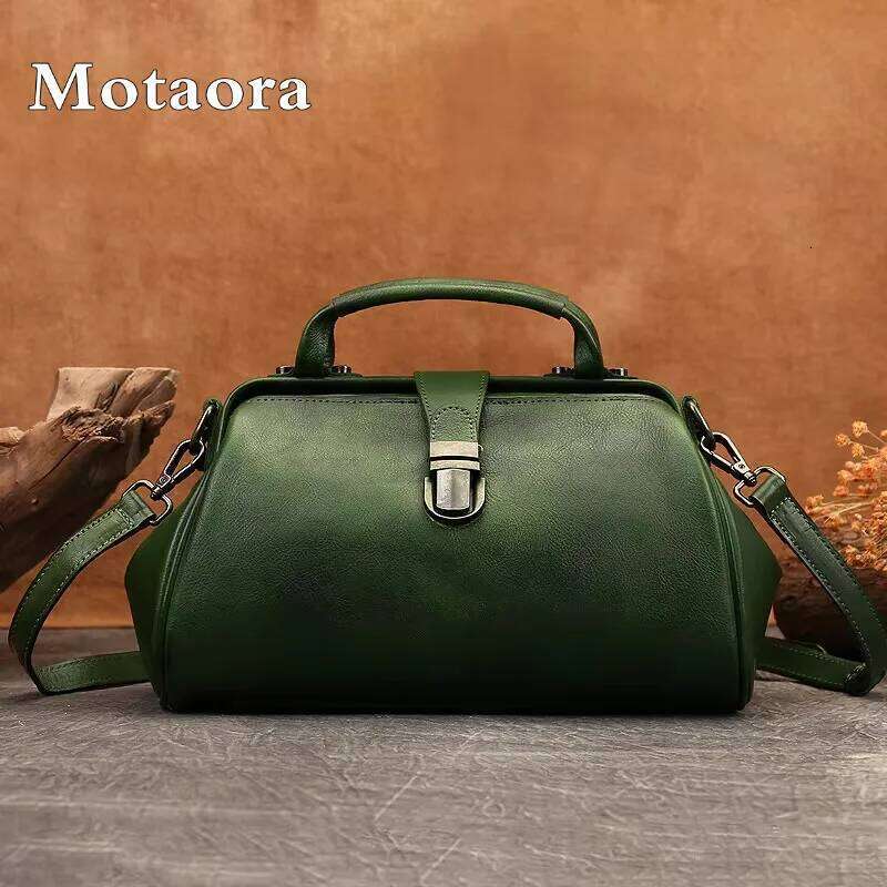Designer Bag MOTAORA Women S Vintage Genuine Leather Crossbody Messenger Bag With Phone Pocket Zipper Pockets Buckle Closure