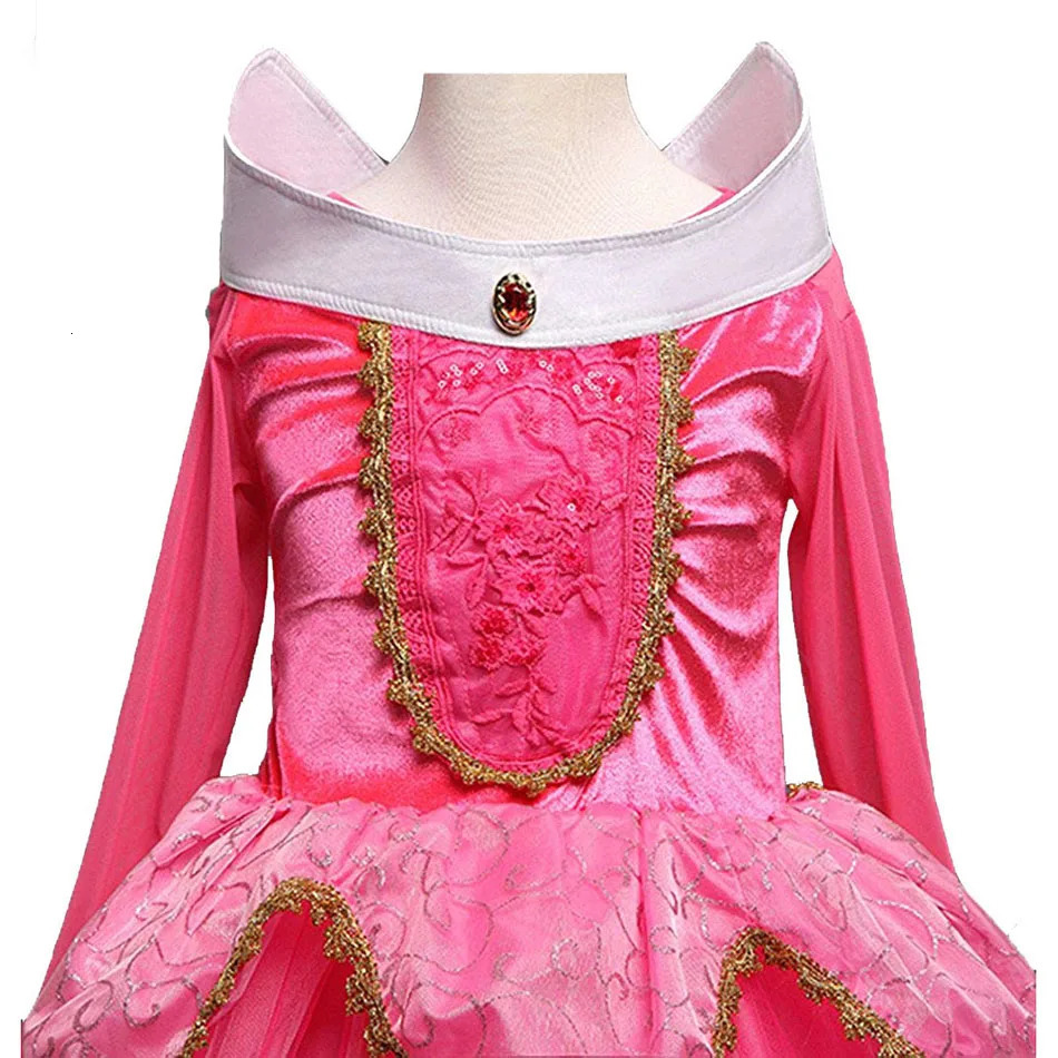 Girl Aurora Dress Sleeping Beauty Costume Kids Princess Dress Children Halloween Birthday Party Outfit Clothes 250614