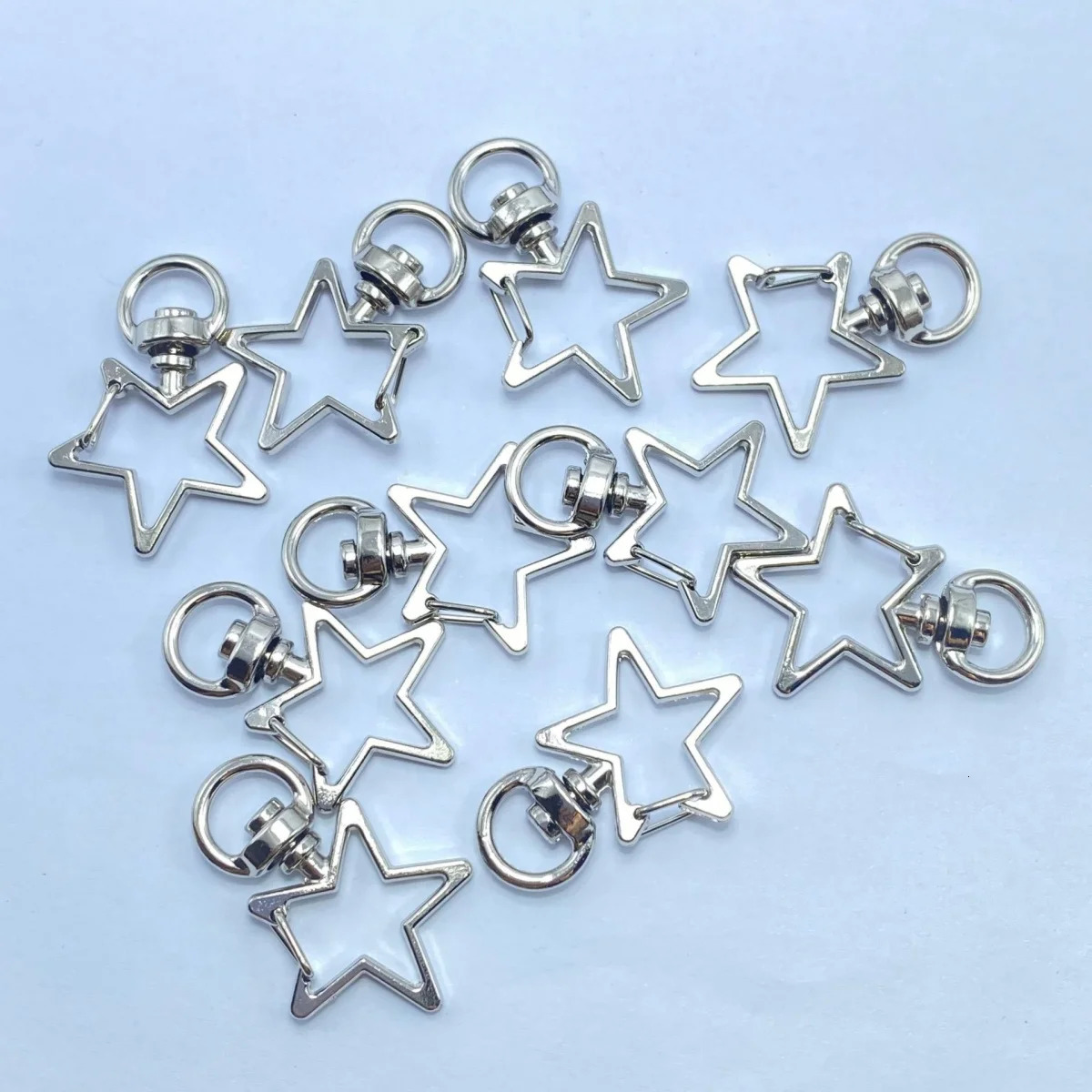Set of 10 Metal Lobster Claw Clasps Star keyring Hook Lanyard Clip DIY Supplies Jewelry Making Keychain 250606