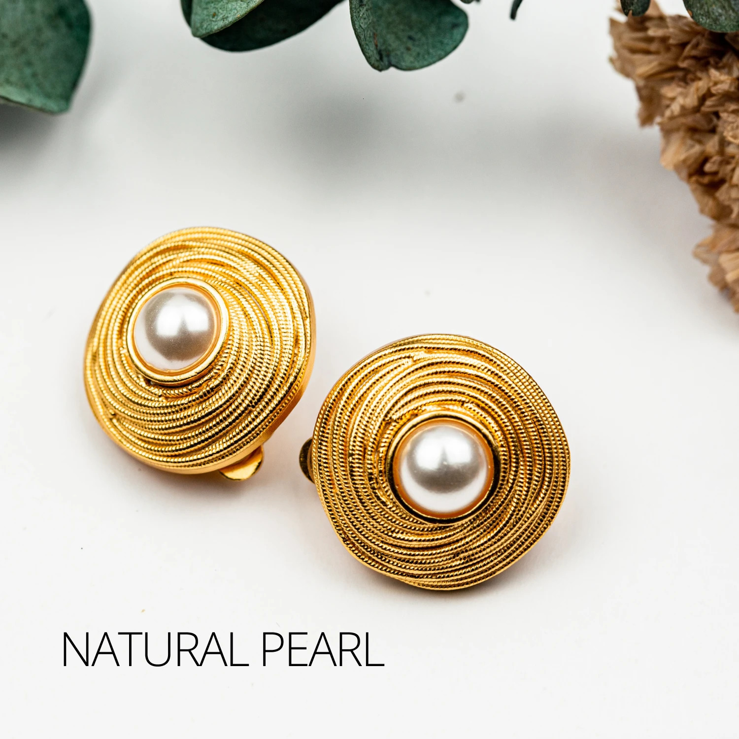 24K Gold Plated Clip On Earrings Natural Pearl Clip Earring Non Pierced Earrings Ear Clips for Women Wedding Jewelry Gift 250610