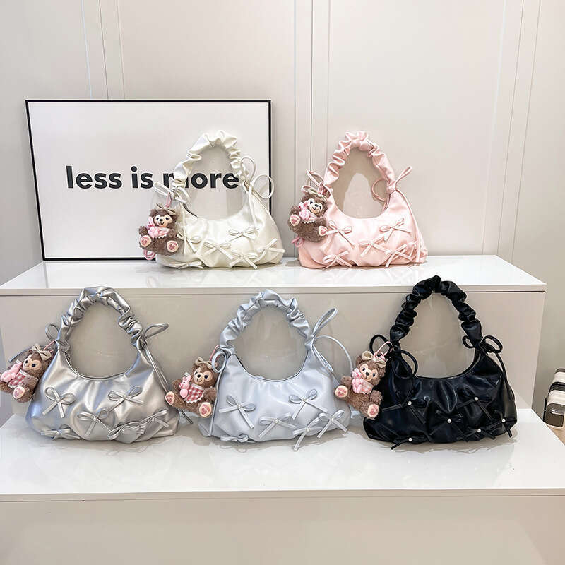 Korean Style Niche Pleated Handheld Dumpling for Women 2025 Summer New Trendy Casual Fashion Simple Shoulder Bag