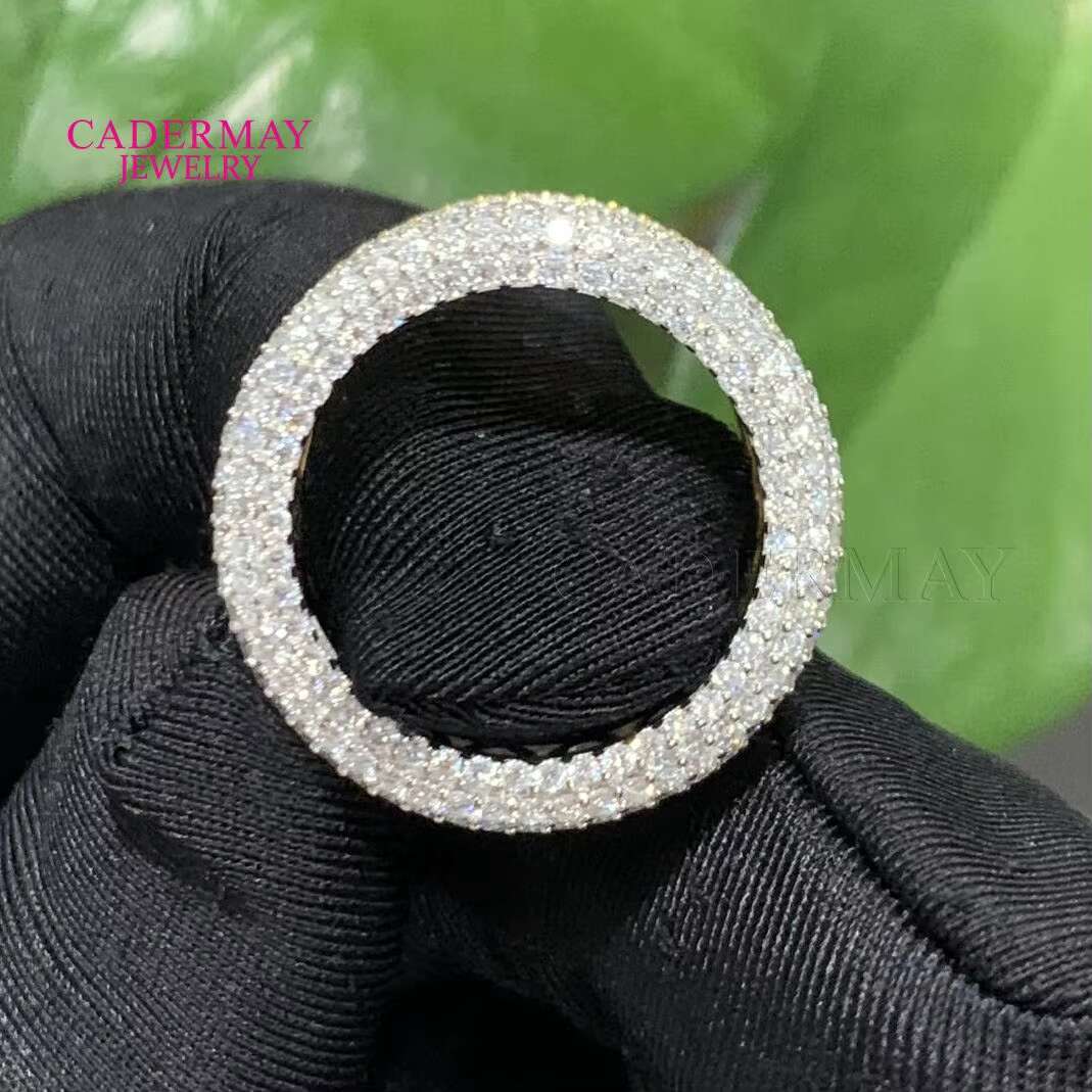 Cadermay Two Tone Simple Style D VVS1 Moissanite Ring Sterling Silver 925 Fancy Moissanite Jewelry Ring