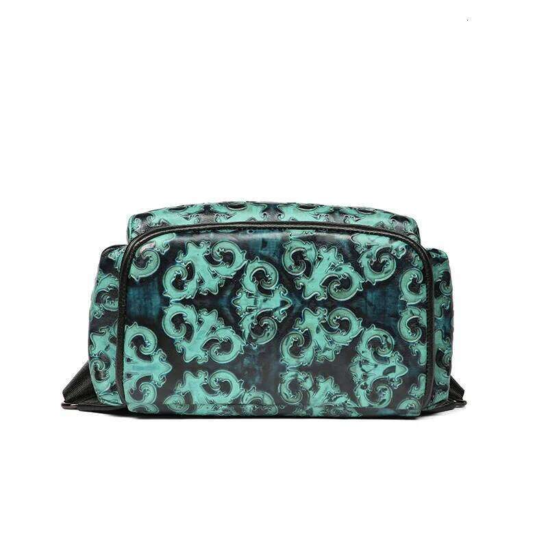 Johnature Genuine Leather Emed Retro Backpack Women Bag Handmade Natural Real Cowhide Large Capacity Leisure Travel Bags