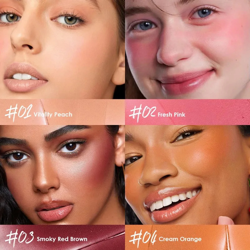 Push-pull blush cream Face Blush Mud Mousse Blush Cherry Cheek Tint Blush with Puff Makeup Matte Peach Rouge Contour Shadow 250614