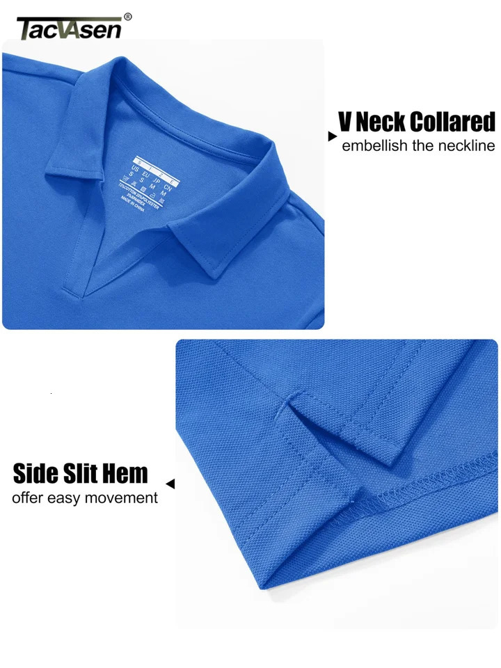 TACVASEN Summer Casual Polo T-Shirts Womens Cotton V-Neck Short Sleeve Tops Ladies Fashion Lightweight Outdoor Sports Golf Polos 250609