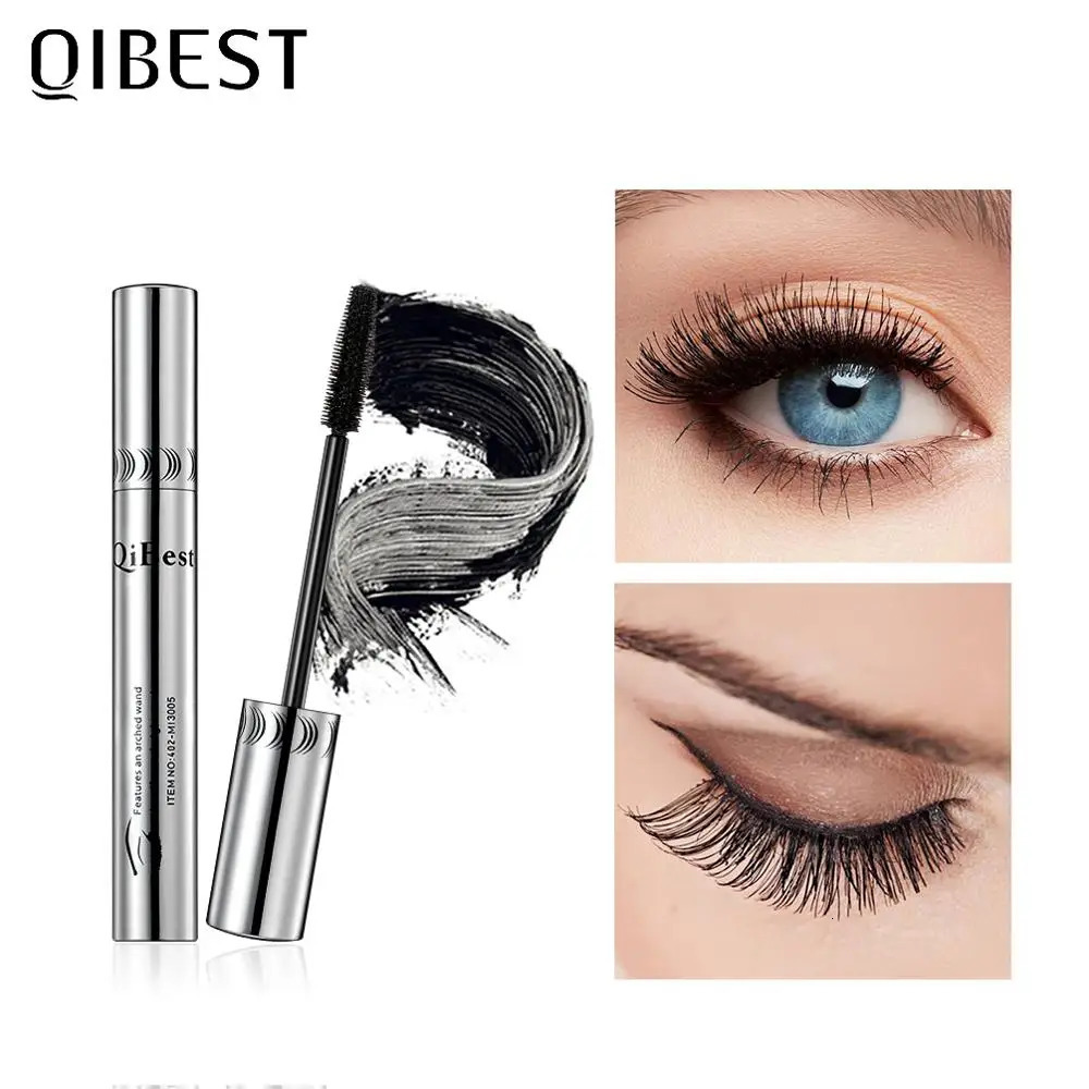 QI Black Mascara Eyelashes 4D Silky Lengthening Makeup Waterproof Volume Eye Cosmetics 250606