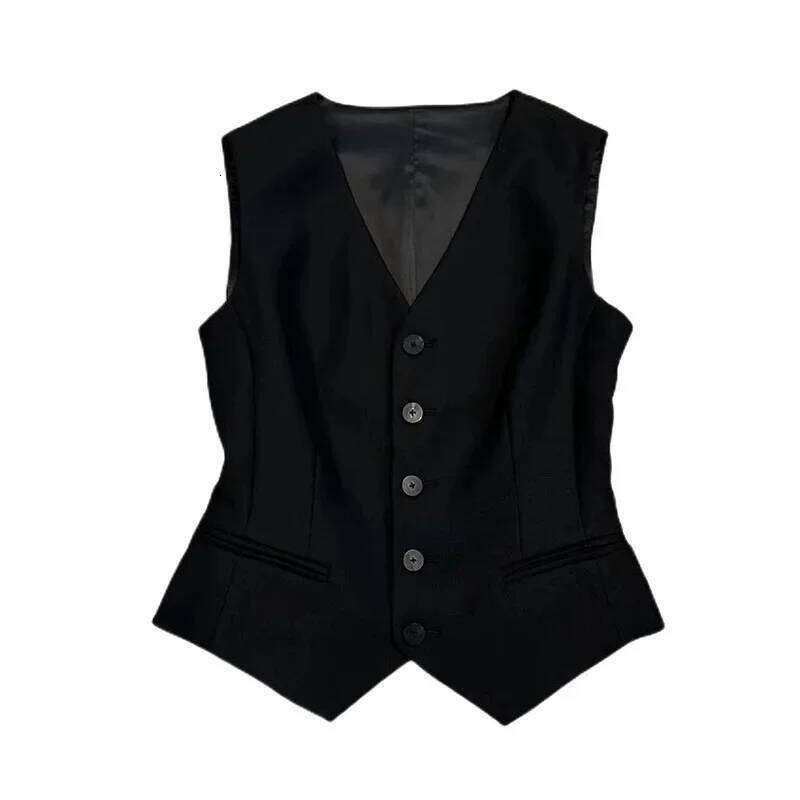 Women's Fashionable Wool Silk Vest Set High Waist V-Neck Suit Jacket And Skirt Ensemble Elegant Chic Chinese Brand AE