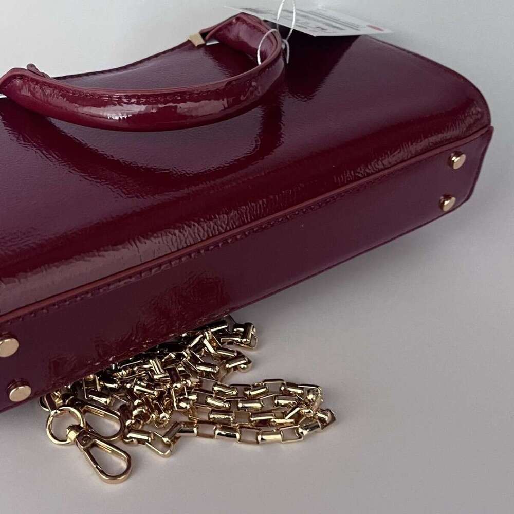 Free shipping designer bag Luxury ZA Autumn Winter New Women s Dark Red High Quality Mini Shoulder Crossbody Handbag Chain Small Square Bag Handbags