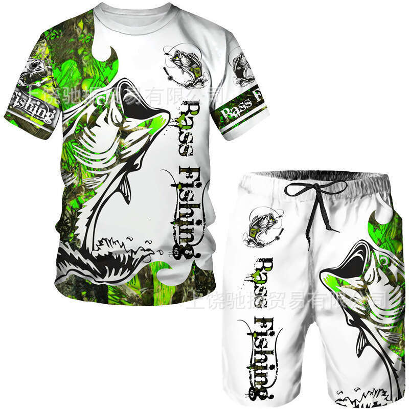 24 T-Shirt 3D Digital Print Lion Tiger Pattern Men's Casual Sports Set