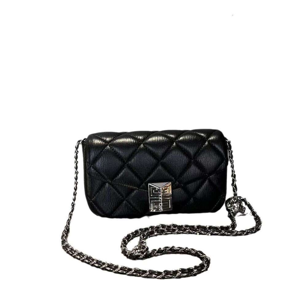 Small Diamond Trendy Chain for Women 2024 New High-End Genuine Leather Versatile Shoulder Crossbody Bag