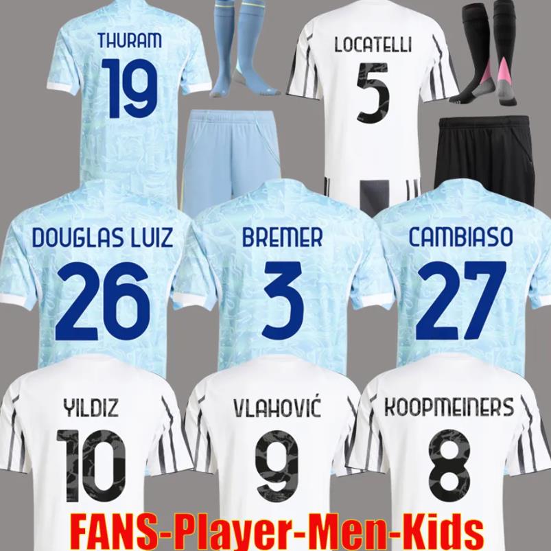 24 25 26 Soccer Jerseys Fans Player Home Away MILIK DIMARIA VLAHOVIC KEAN POGBA CHIESA MCKENNIE LOCATELLI Juve 2025 Football Shirt Men Kids kit Kits Unifor