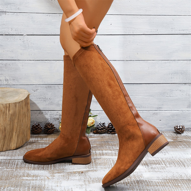 hot free shipping designer boots for women Autumn new simple and versatile Fashion Boots vintage classic black Thigh-High Boots