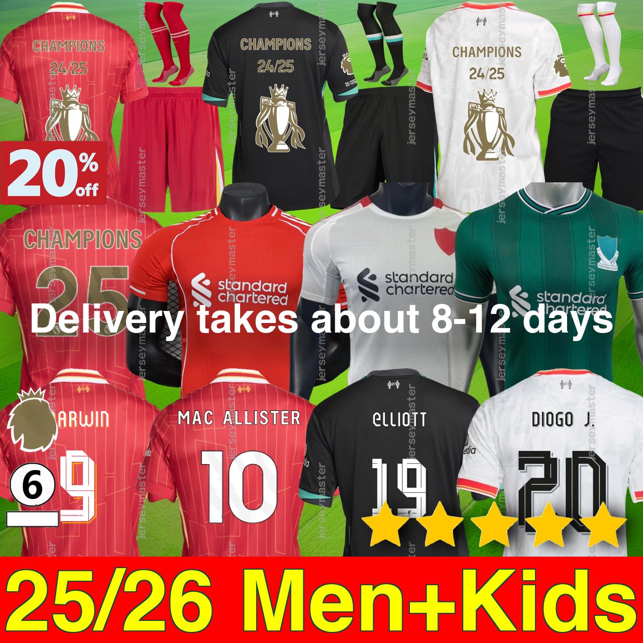 liverpoool 25 26 kit WIRTZ FRIMPONG The Reds fc Mohamed Salah Darwin Nunez Soccer jersey Home Away men Szoboszlai Robertson Alisson Diaz Becker Joe Gomez Matip kids