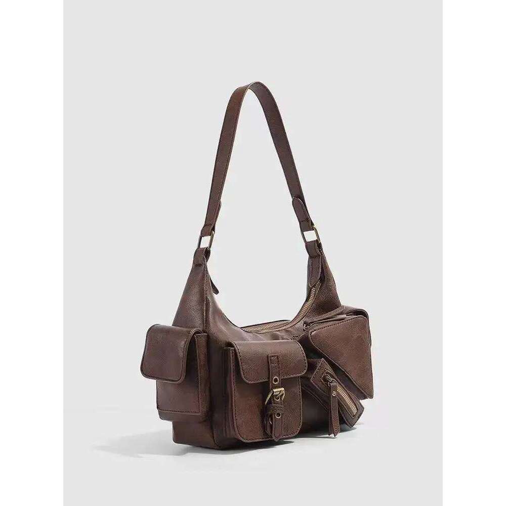 JIAERDI Retro Y2k Underarm Bag Purse Women High Street Leather Chic Brown Handbag Ladies Vintage Shoulder Bags Bolsos De Mujer