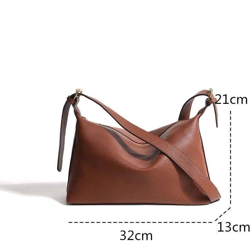 100% Cow Lady Shoulder Crossbody Women Trend Quality Totes Solid Genuine Leather Handbag 2023 Fashion Female Bags