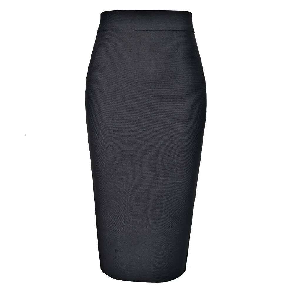 Sexy Bodycon Mini Skirt Side Slit Elastic Wrap Club Women's Polyester Fiber Long 75cm Solid Color with Zipper