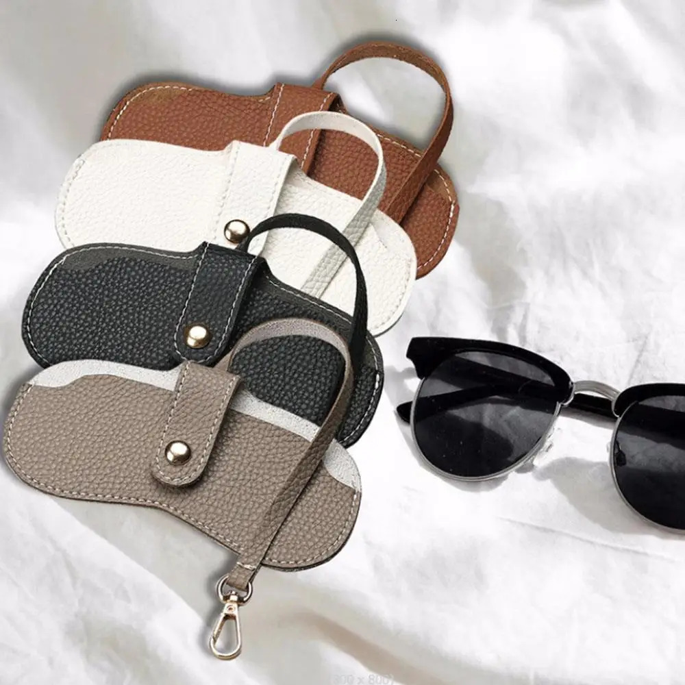 Portable Eyeglass Case Sunglasses Storage Bag PU Material Eyeglass Case Hanging Rope Glasses/Sunglasses Accessories Lightweight 250610