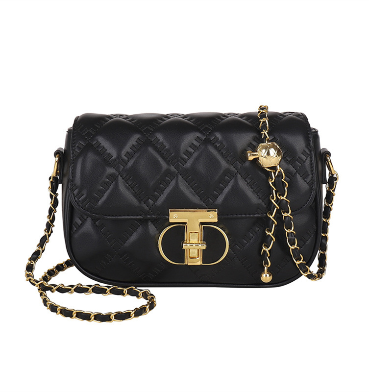 Free shipping designer high-end handbag for women, small square bag for women, 2025 new style stylish shoulder bag, versatile diamond grid chain cross