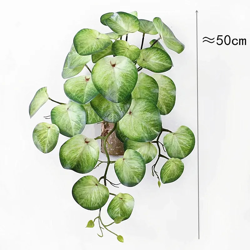 Green Artificial Plants Simulation Wall Hanging Fake Leaf Rattan Real Turtle Rattan Wedding el Party Home Decor Accessori 250613