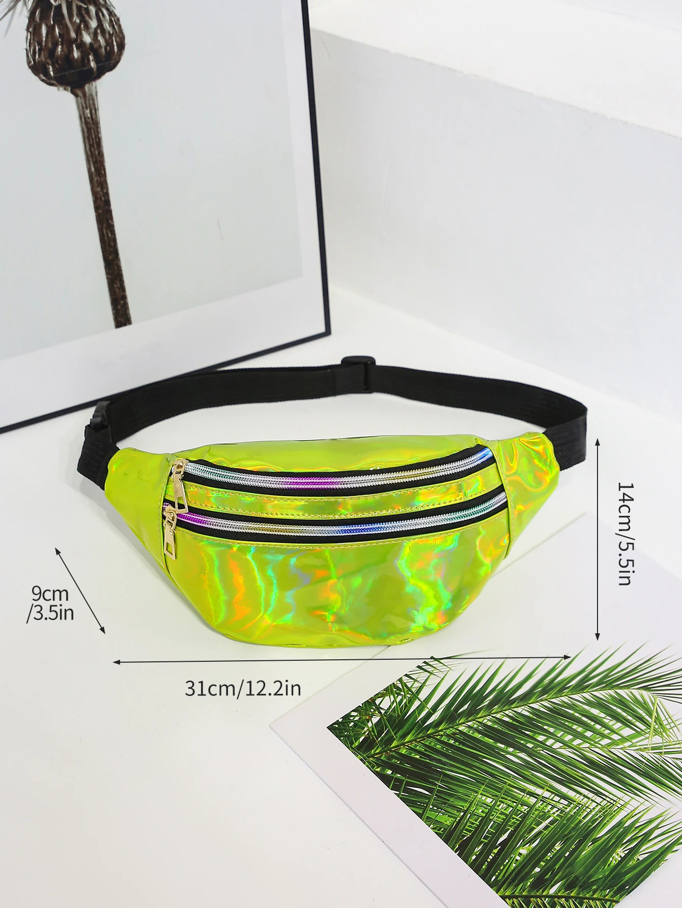 Holographic Fanny PackHologram PU Waist Pack Waterproof Shiny BagLaser Bum Bag Adjustable BeltSport Waistbag 250612
