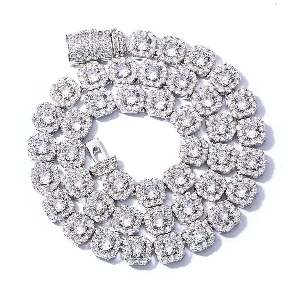 Hip Hop Moissanite High End Iced Out CZ Zircon Tennis Cuban Chain Anti Non Tarnish Free Fashion Jewelry Necklaces Men Wholesale