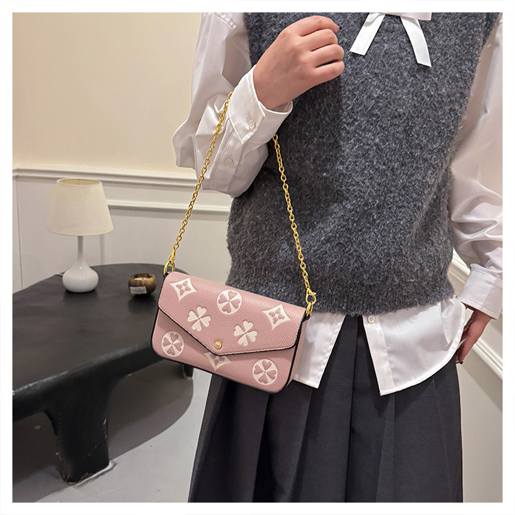 Free shipping new designer Shoulder Bags womans ladies chain flap lady fashion black brown printing handbag women crossbody Underarm bag