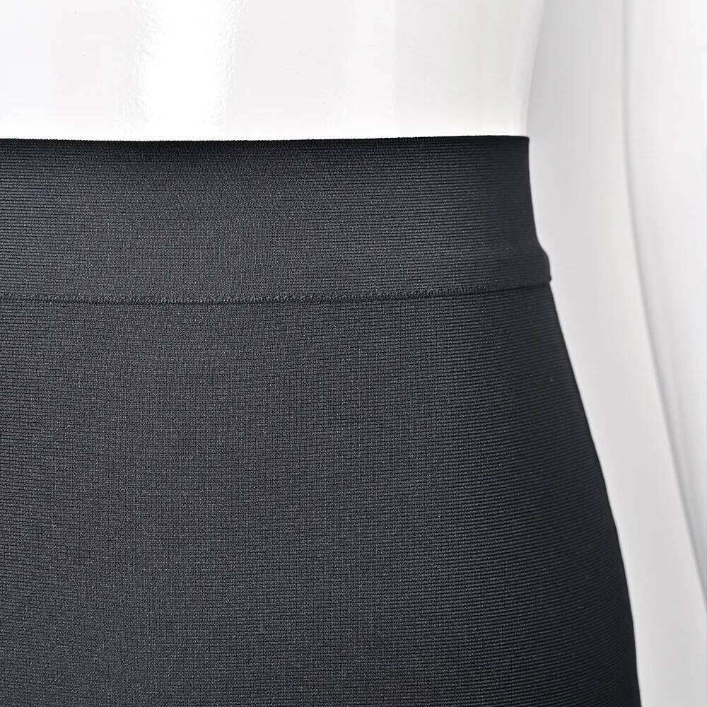 Sexy Bodycon Mini Skirt Side Slit Elastic Wrap Club Women's Polyester Fiber Long 75cm Solid Color with Zipper