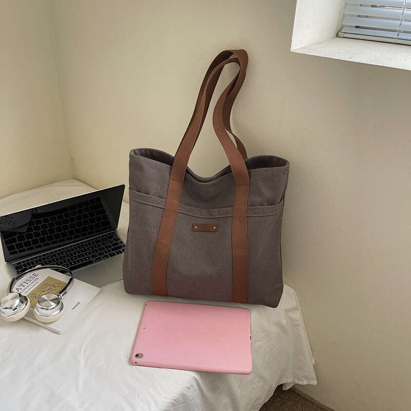 Large Capacity Tote Handbag 2025 New Korean Style Lazy Casual Simple Lightweight Shopping Women's Crossbody Bag