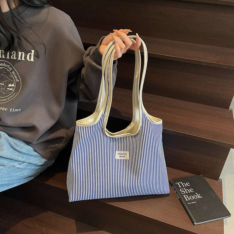 Fashion Large Capacity Tote 2025 New Niche Striped Simple Handbag Shoulder Commuter Women's Bag