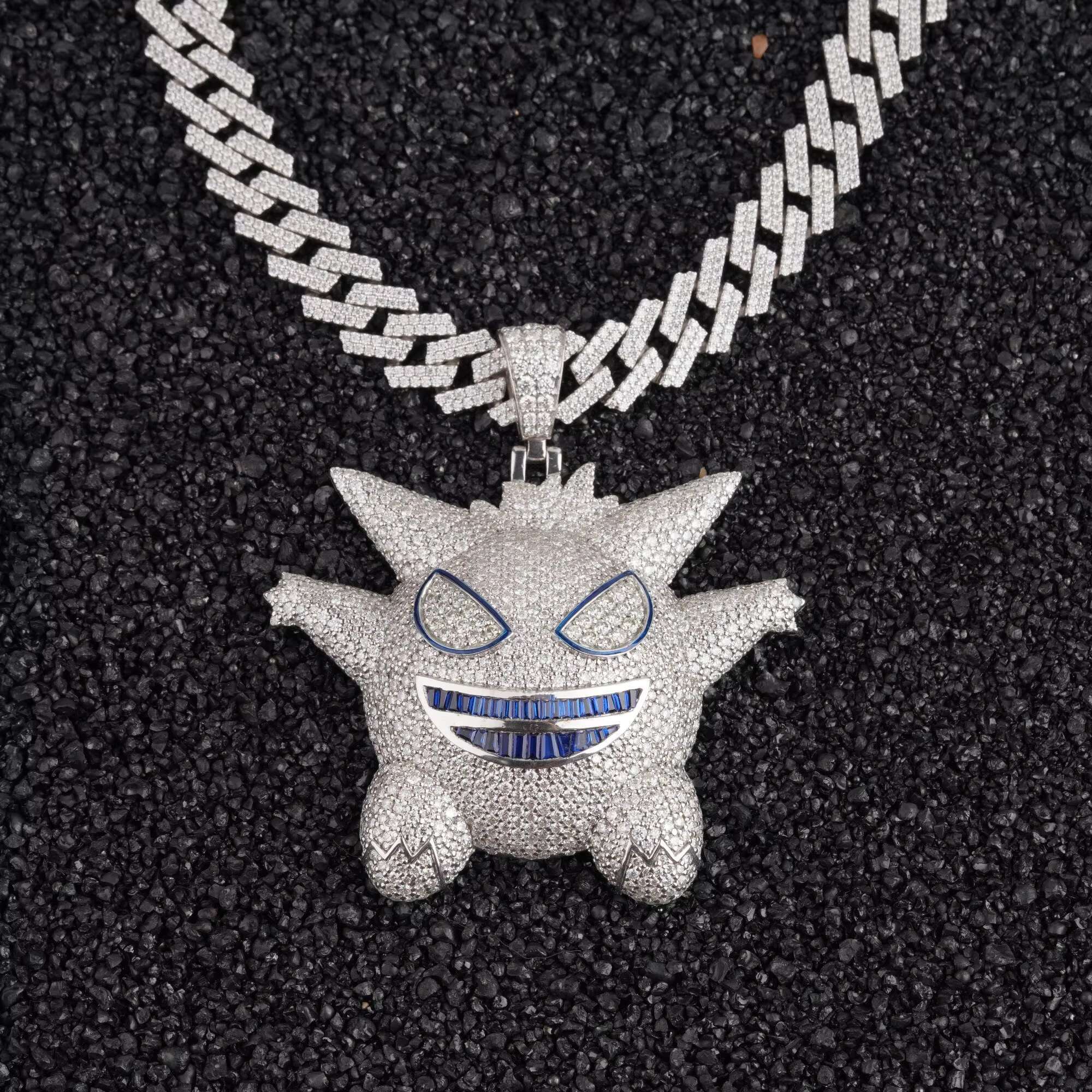Hip Hop Real Diamonds Pendant Moissanite Charm Necklace