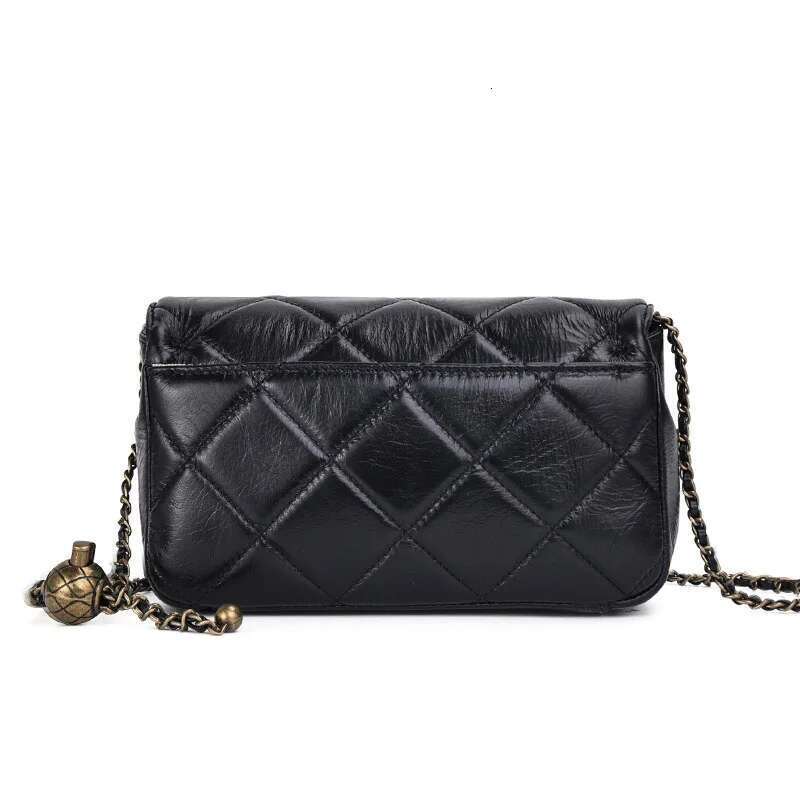 Bag Women Real Leather Summer Shoulder Women's New Small Golden Ball Dia Chain Messenger Bag