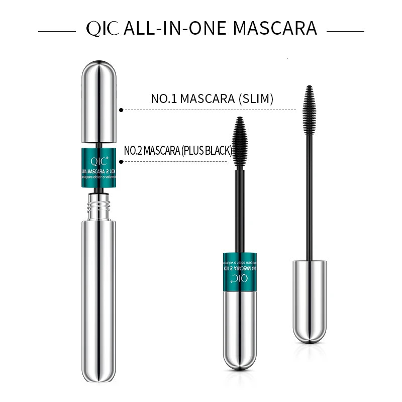 4D Mascara Double Effect Lengthen Curling Thick Eyelash Long Lasting Silk Fiber Eye Lashes Makeup Cosmetics 250606