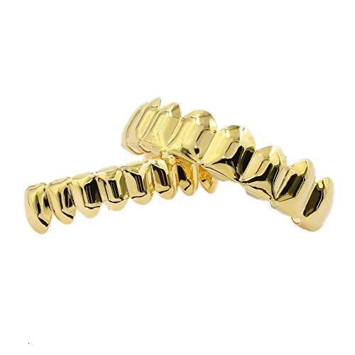 Hot Sell Style Silver Gold Black Rose Gold Color Plated Brass Glossy Hip Hop Eight Teeth Grillz