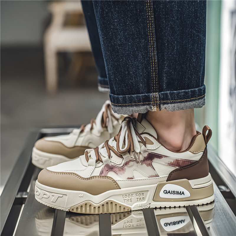 Summer New High quality Leather Low Cut Skateboard Shoes, Sports Outdoor Casual Shoes, 2025 Fashion Designer Men s Board Shoes Niche Trend Skateboard 