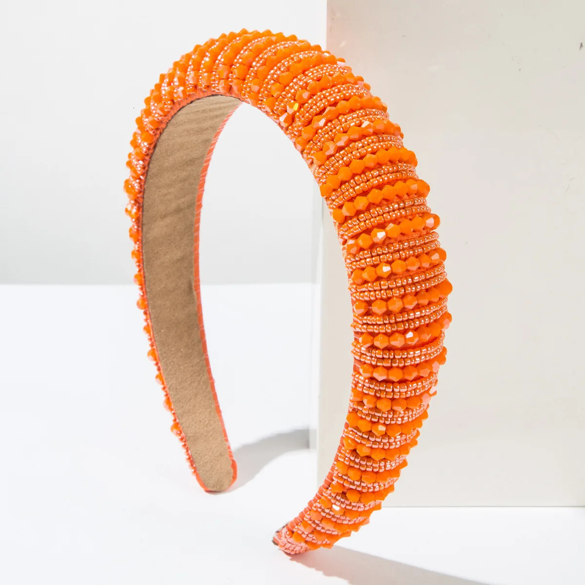 Rhinestone Padded Headband Crystal Diamond Beaded Glitter Headband Wide Edge Headwear Headpiece Gift Wedding Hair Accessory 250610