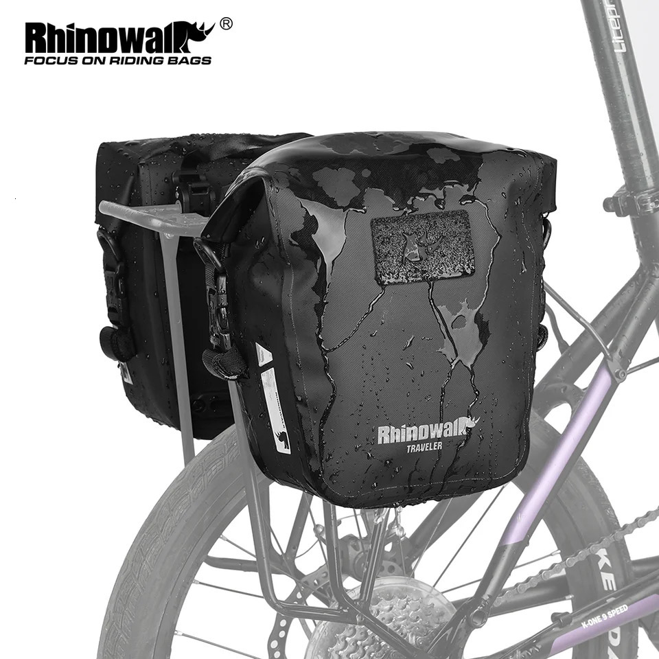 Rhinowalk Bike Pannier Bag Waterproof Dry Quick Release 6L-25L Cycling Back Rack Side Bag Long Distance Tour Luggage Bag 1/2PC 250610