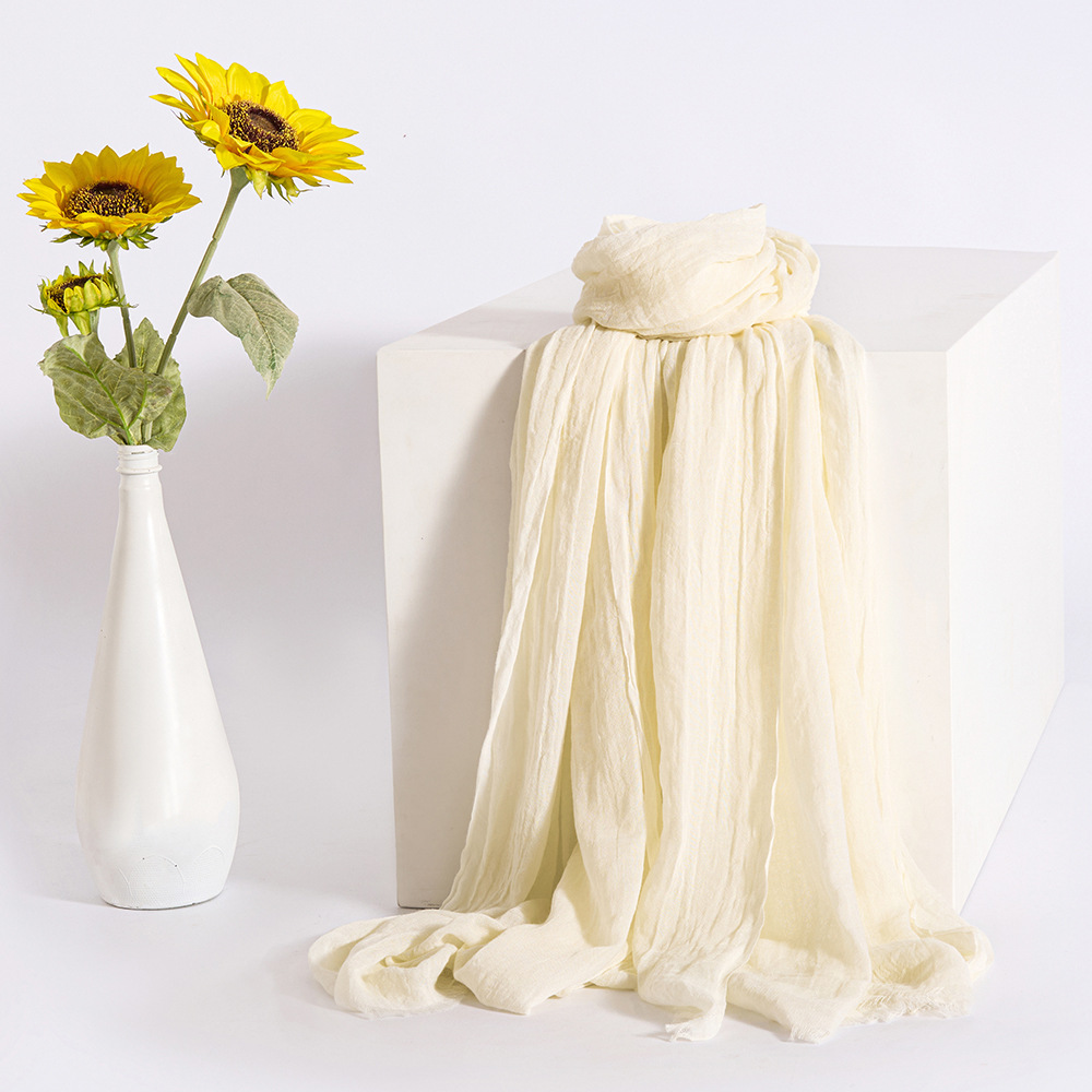 K1026 Spring and summer new European and American color thin scarf high-end women's versatile long air-conditioning shawl sunscreen gauze scarf