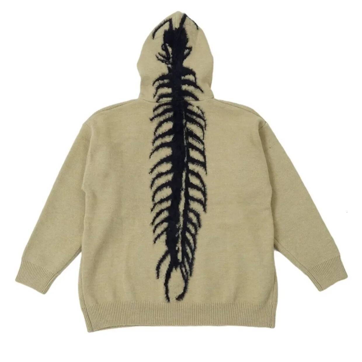 Snail Embroidery Niche Design American Streetwear Hooded Sweater For Men Women Loose Fit Style Knitted Top Spring Autumn