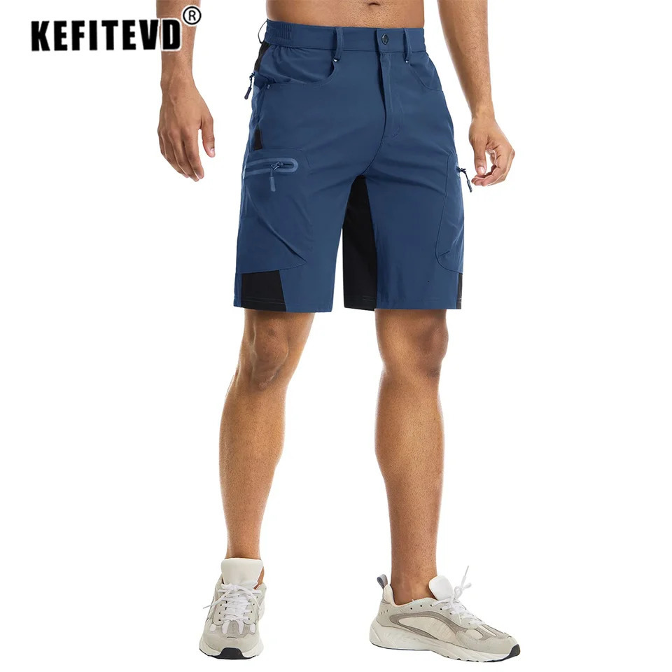 KEFITEVD Summer Mens Cargo Shorts Quick Dry Hiking Work Lightweight Fishing Climbing Trekking Outdoor Running Male 250614