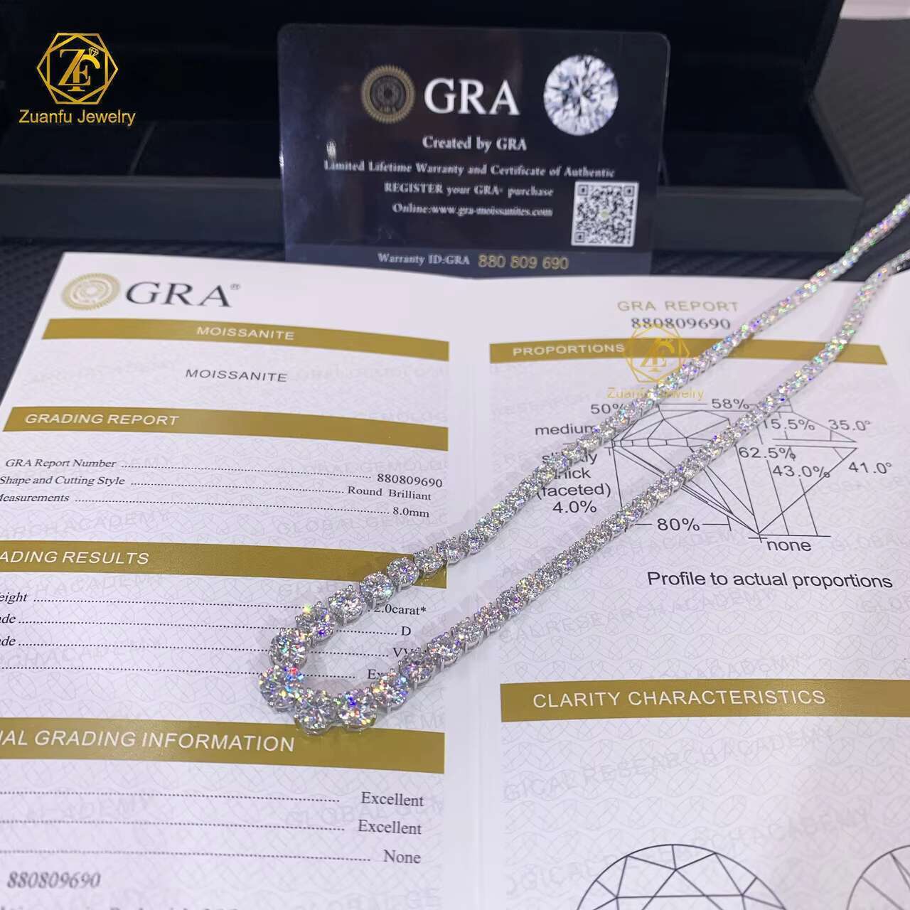 Graduated Riviera Diamond Tennis Necklace 17inches Moissanite Diamond Tennis Necklace for Her