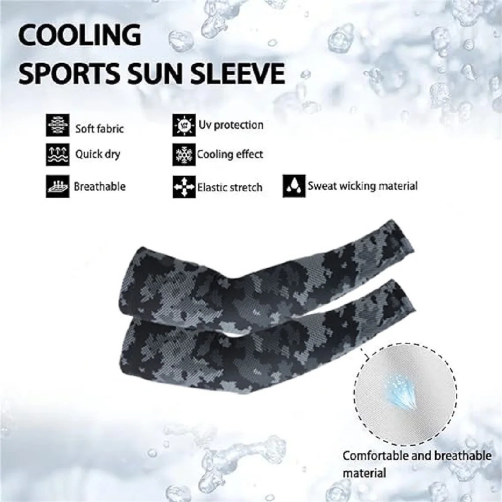 1Pcs Unisex UV Protection Arm Cooling Sleeves Ice Silk Arm Cover Sun Protection Arms Sleeve Compression Arms Sleeve Cycling 250610