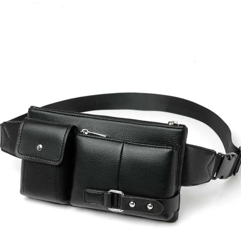 Multi Pocket Fanny Pack PU Leather Waist Bag Slim Shoulder Hip Purse Adjustable Belt Strap Casual Pouch Outdoor Day 250612