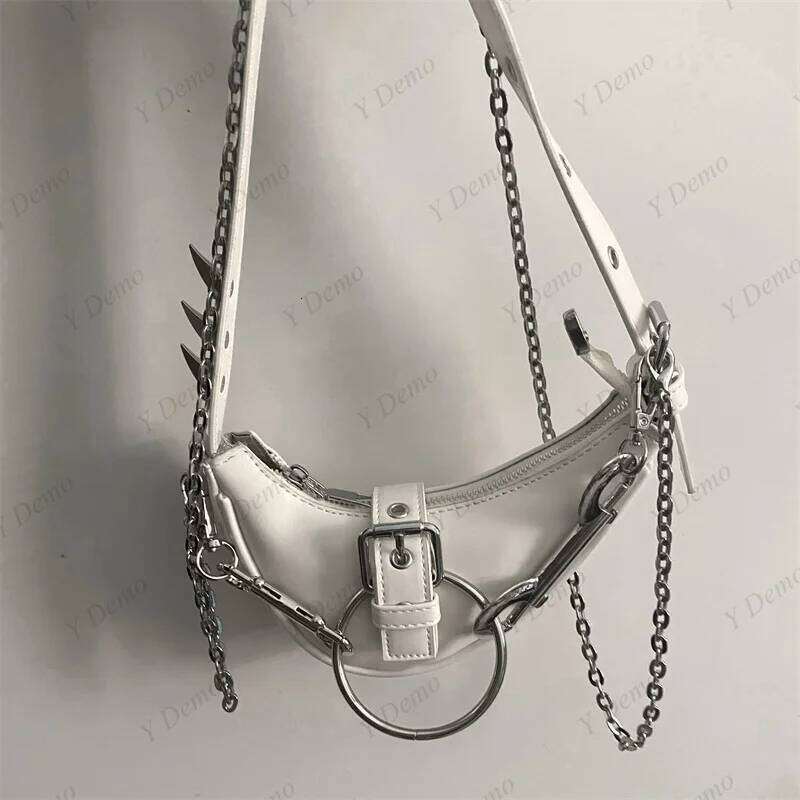 Y Demo Punk Rivets Handbag Gothic Rock Metal Buckles Sparks Women Shoulder Crossbody Mini Bag