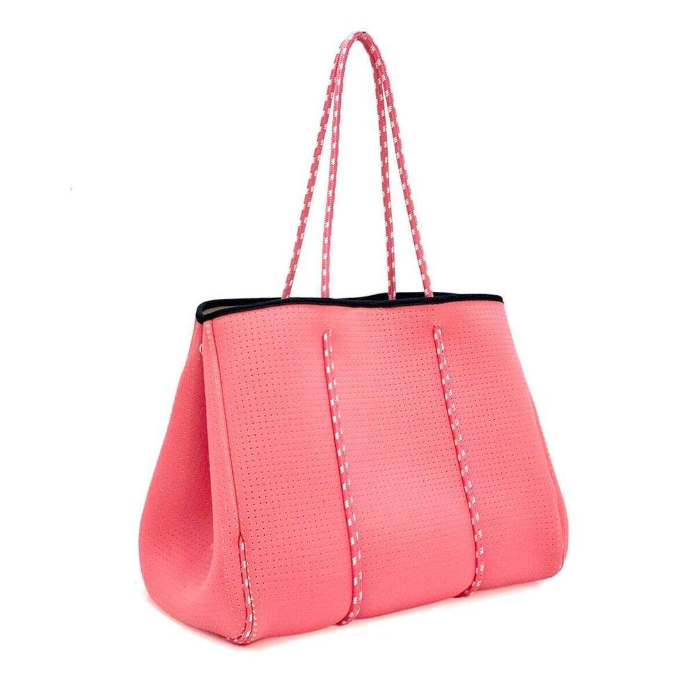 Ready To Ship Travelling New Arrival Women Perforated Tote Bag With Small Purse Large Neoprene Beach Handbag