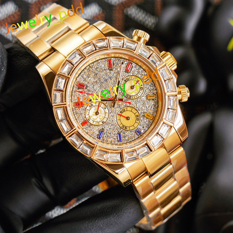 High Watch Quality Bling Red Watch Diamond Men Diamond Crystal Moissanite Watch Wristwatch Reloj Custom Label